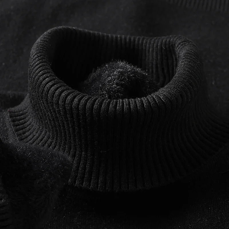 Sweatwear Mens Anti-pilling High Quality Knitted Turtleneck Sweater Slim Fit Long Sleeve Pullover Solid Color Trend Men Clothing thumbnail 2