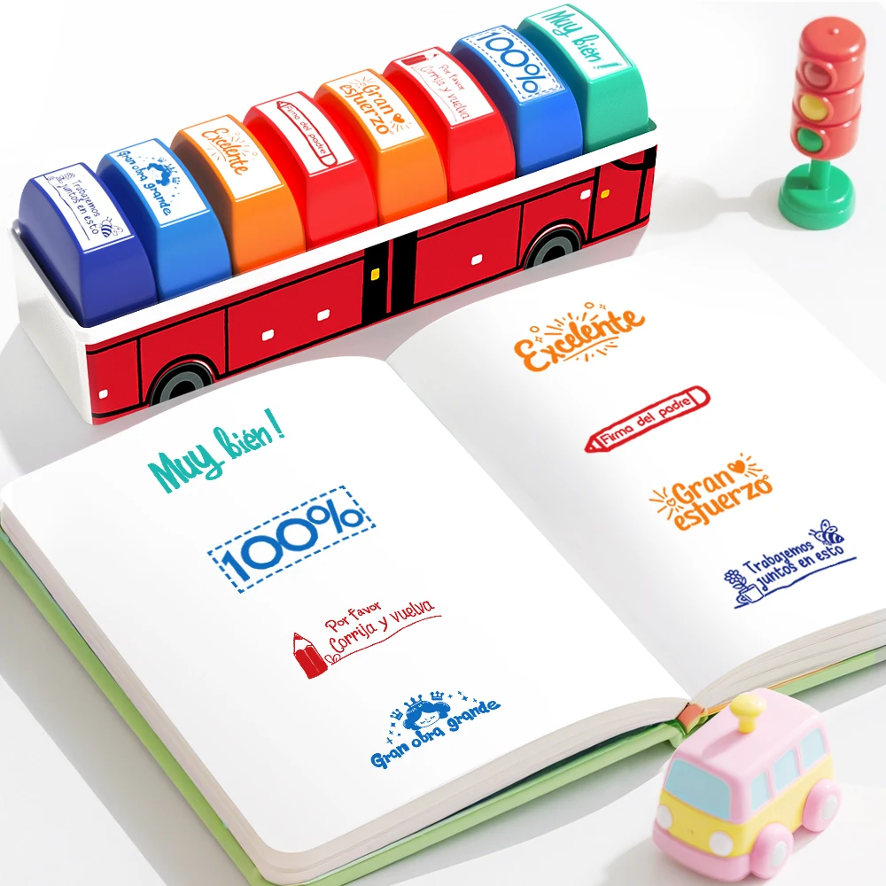High-end 8 Spanish stamps, teachers reward prizes, teachers correct homework, family comments, encourage inspirational stamps