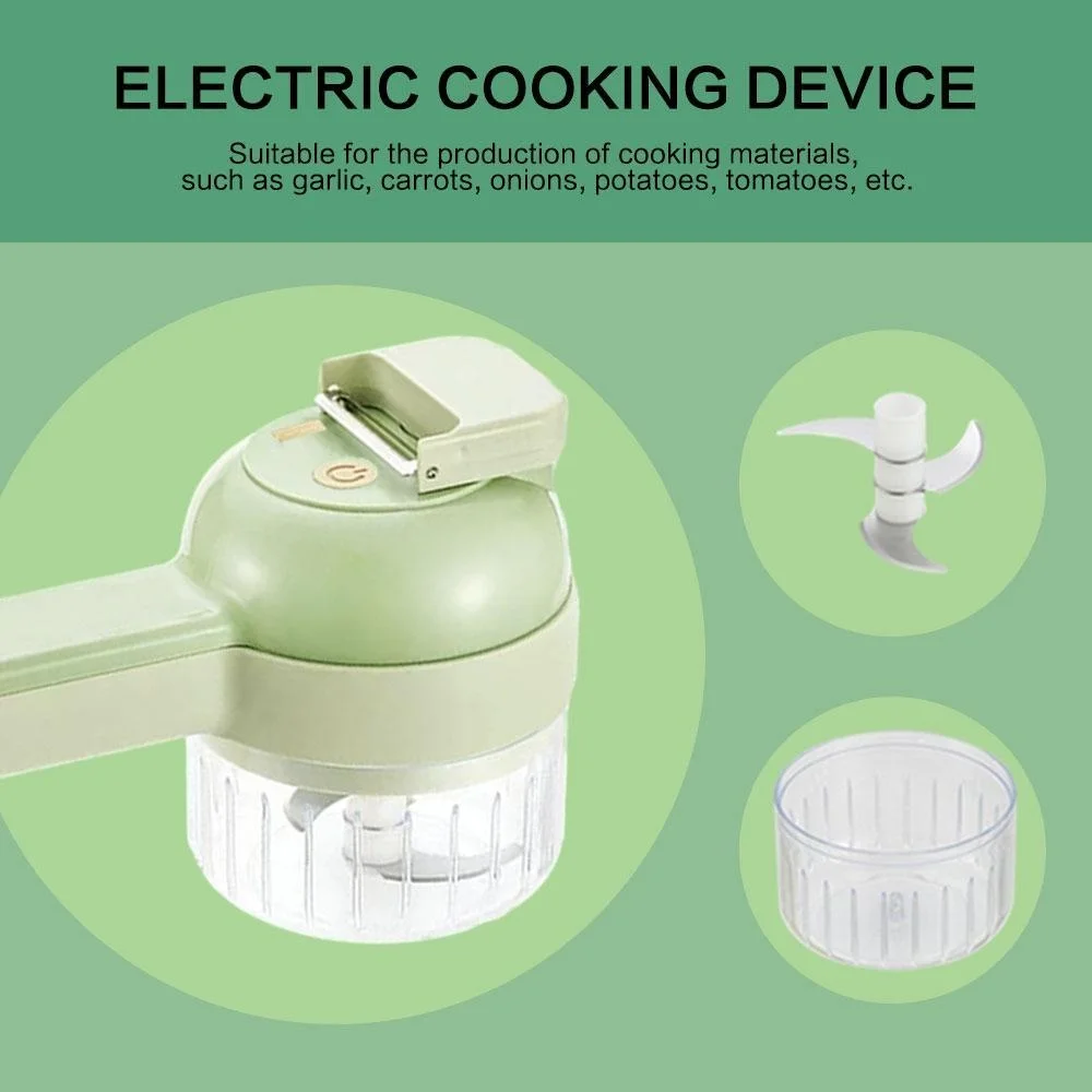 4-in-1 Cordless Electric Vegetable Chopper, Rechargeable Food Processor for Meat, Garlic, Onions & Peppers thumbnail 3