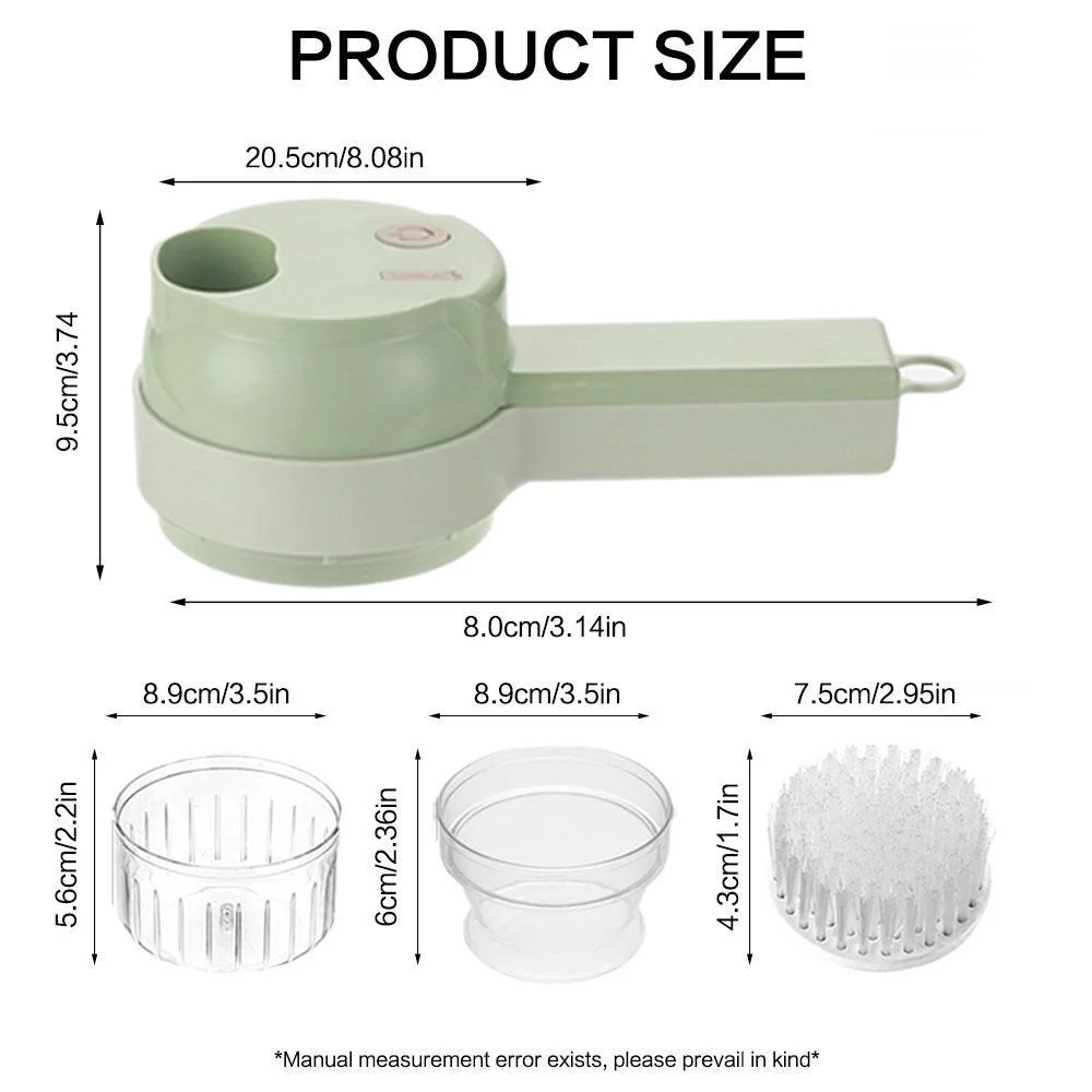 4-in-1 Cordless Electric Vegetable Chopper, Rechargeable Food Processor for Meat, Garlic, Onions & Peppers thumbnail 6