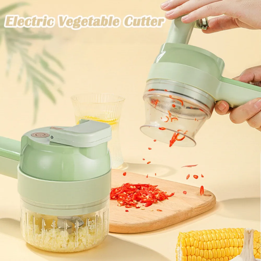 Electric Vegetable Cutter Set Handheld Wireless Garlic Masher Food Chopper Meat Grinder Machine Peel Slice Kitchen Accessories thumbnail 2