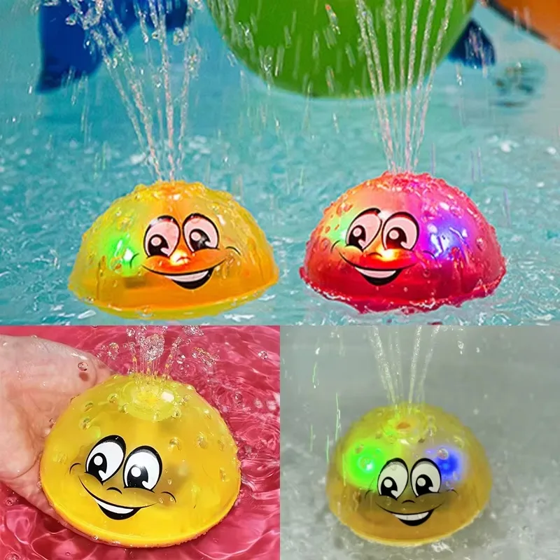Bath Toy Ball Spray Light Rotating Shower Pool Children Toys Children Toddler Swimming Party Bathroom LED Light Toy Gift
