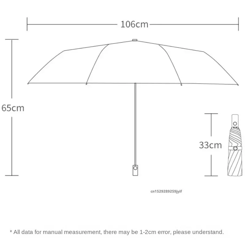 Automatic Reverse Folding Umbrella UV Blocking Sun Umbrella for Men Women 8K/10K 32/40 Bones Windproof Parasol thumbnail 2