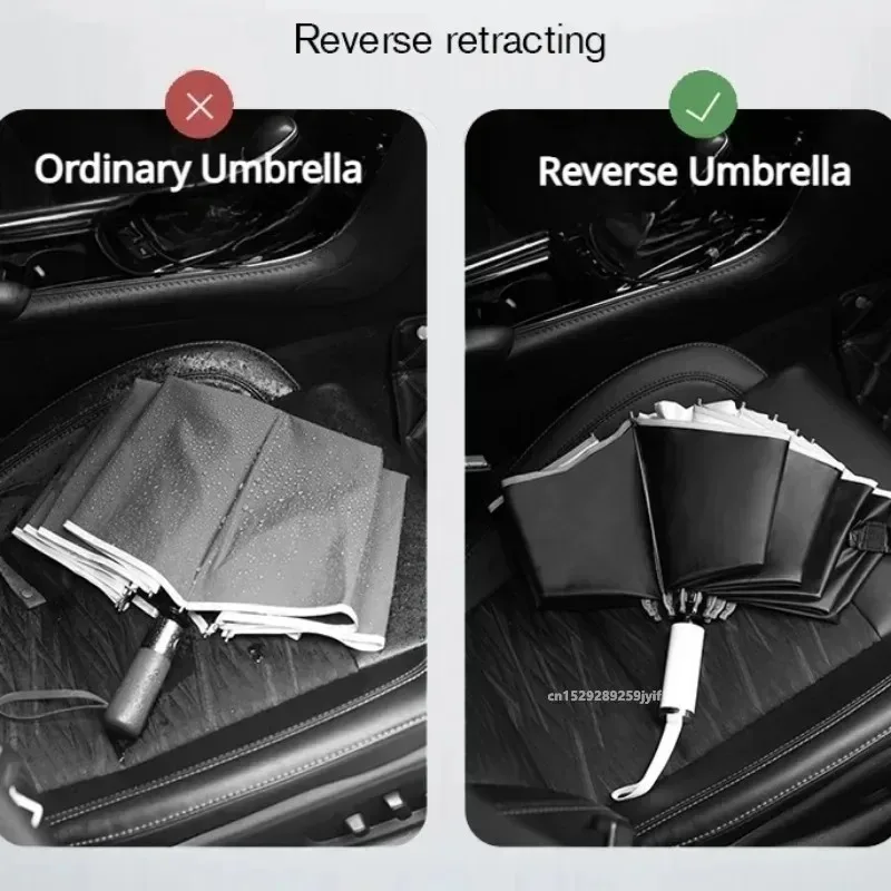 Automatic Reverse Folding Umbrella UV Blocking Sun Umbrella for Men Women 8K/10K 32/40 Bones Windproof Parasol thumbnail 4