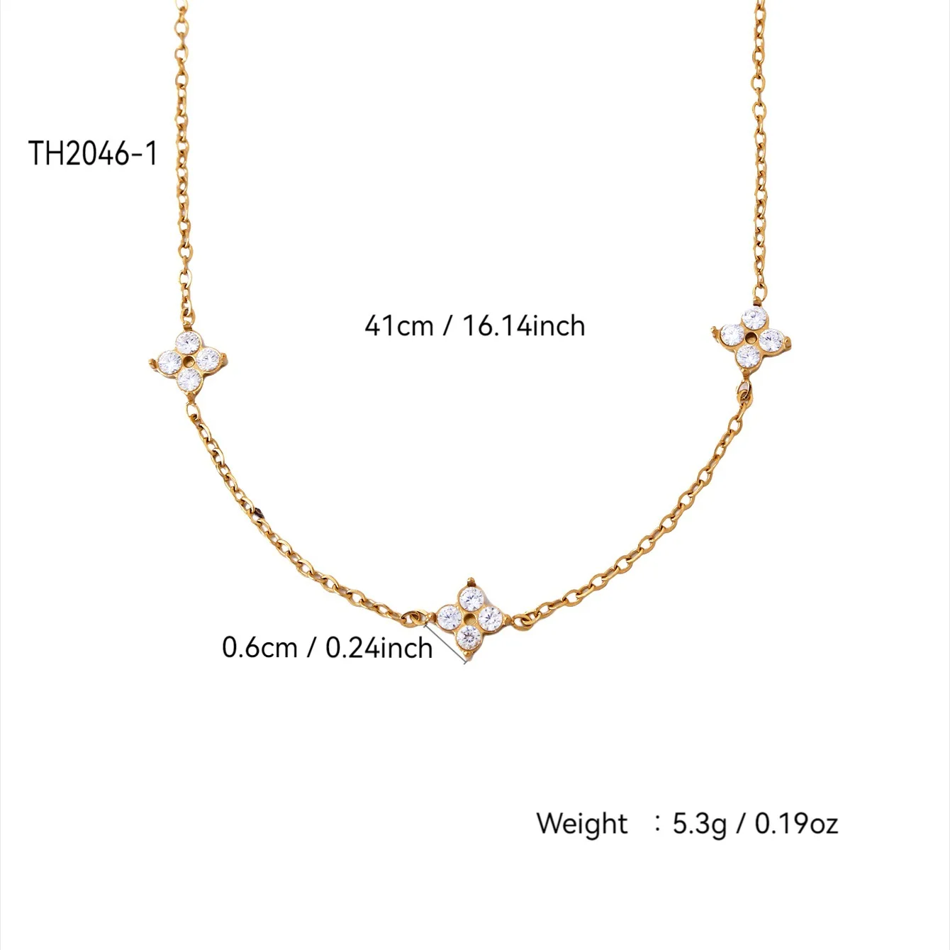 2pcs 925 Sterling Silver Four-leaf Flower Necklace Bracelet Set for Women Luxury Adjustable Link Chain Necklace Set Jewelry Gift thumbnail 6