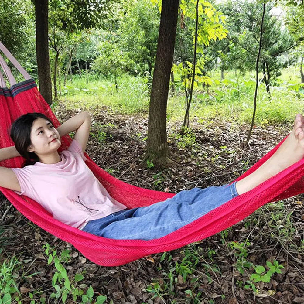 Portable Nylon Parachute Fabric Single and Double Size Outdoor Camping Hiking Garden Hammock ﻿ thumbnail 4