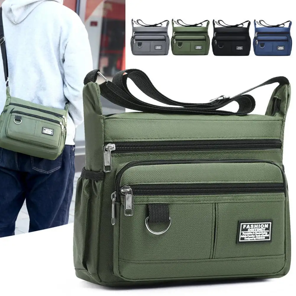 Large Capacity Men's Shoulder Bag Business Leisure Multi-layer Pocket Crossbody Bag Fashion Wear-resistant Oxford Cloth thumbnail 3