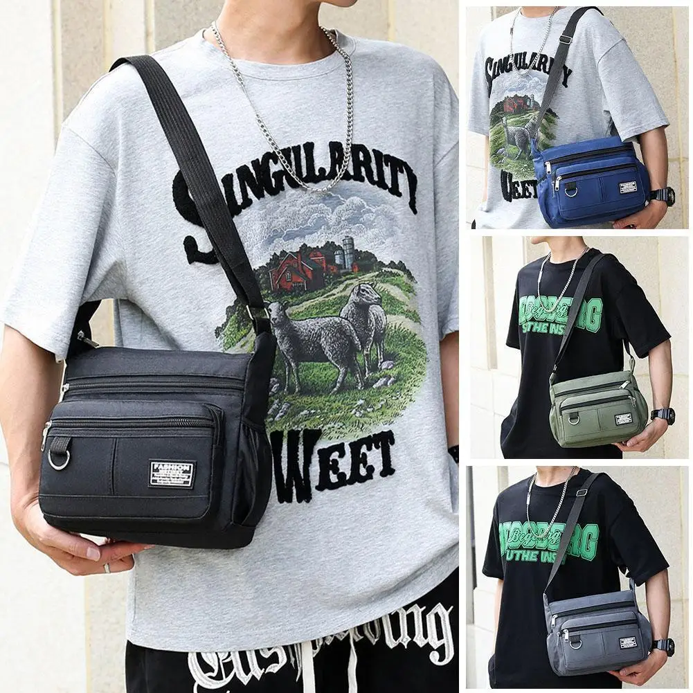 Large Capacity Men's Shoulder Bag Business Leisure Multi-layer Pocket Crossbody Bag Fashion Wear-resistant Oxford Cloth thumbnail 6