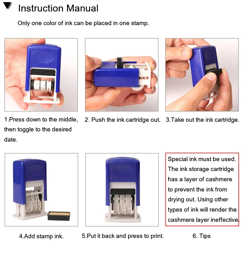2026 New Planner Date Stamp DIY Handle Account Stamps Stamping Mud Set Mini Self-Inking For Office Escolar Supplies Emboss thumbnail 4