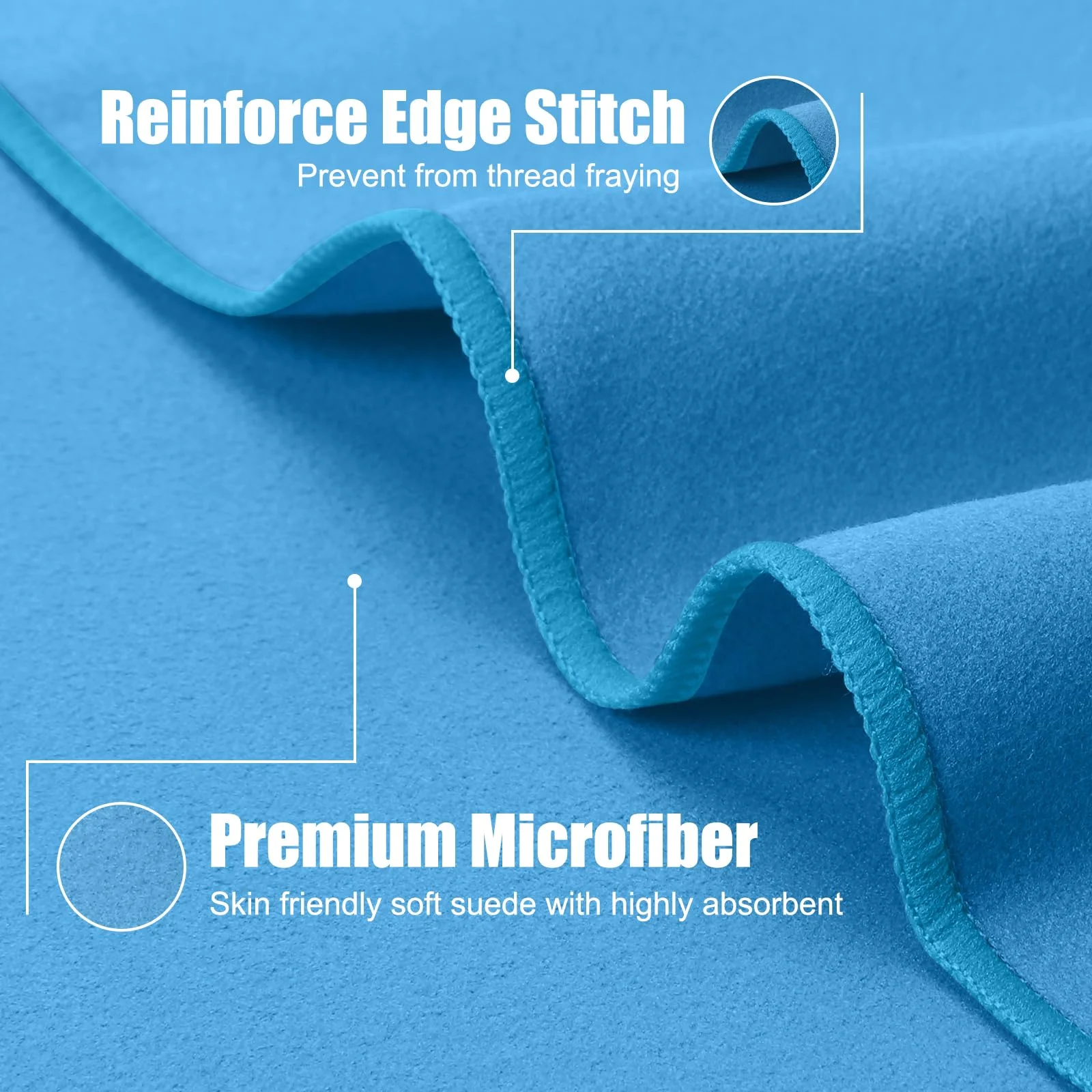 Microfiber Quick Dry Gym Towel Silver ION OdorFree Absorbent Fiber Fast Drying Workout Gear for Body Sweat Working Out thumbnail 3