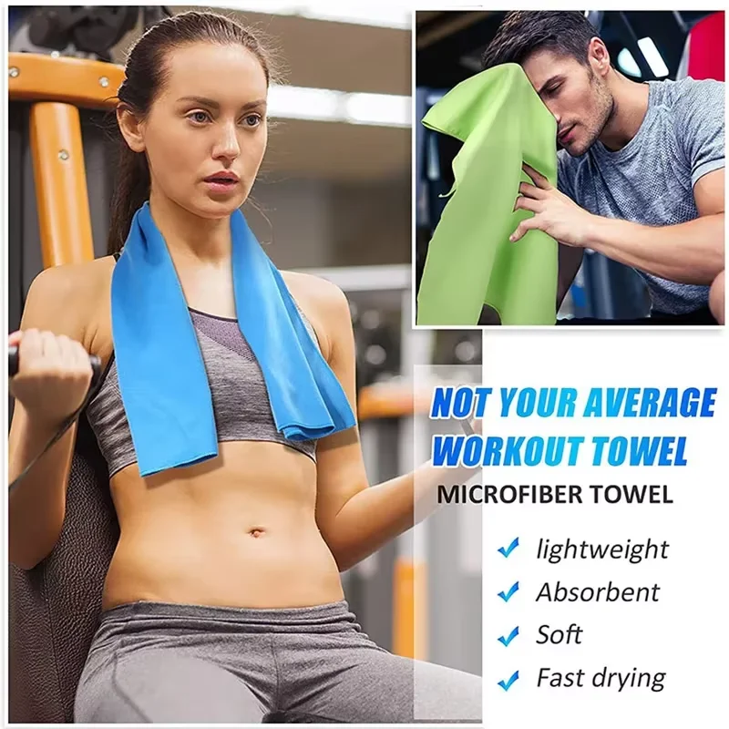 Microfiber Quick Dry Gym Towel Silver ION OdorFree Absorbent Fiber Fast Drying Workout Gear for Body Sweat Working Out thumbnail 2