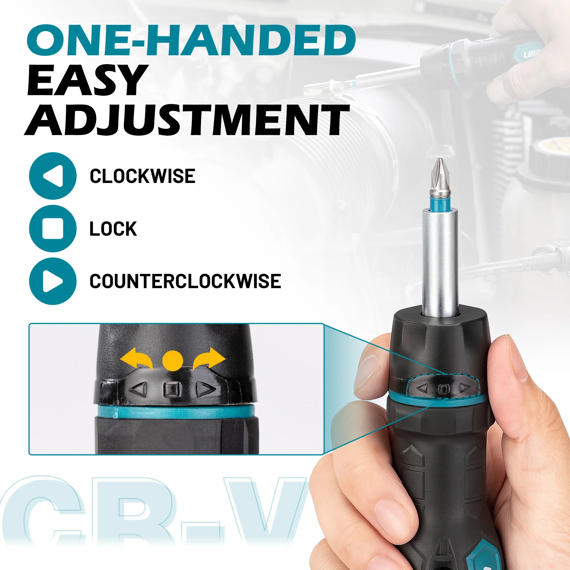 LIBRATON 33-in-1 Ratchet Screwdriver 1/4" Magnetic Screw Hand Tool Attachments Multi-bit Ratcheting Screwdriver Set for Auto DIY thumbnail 3