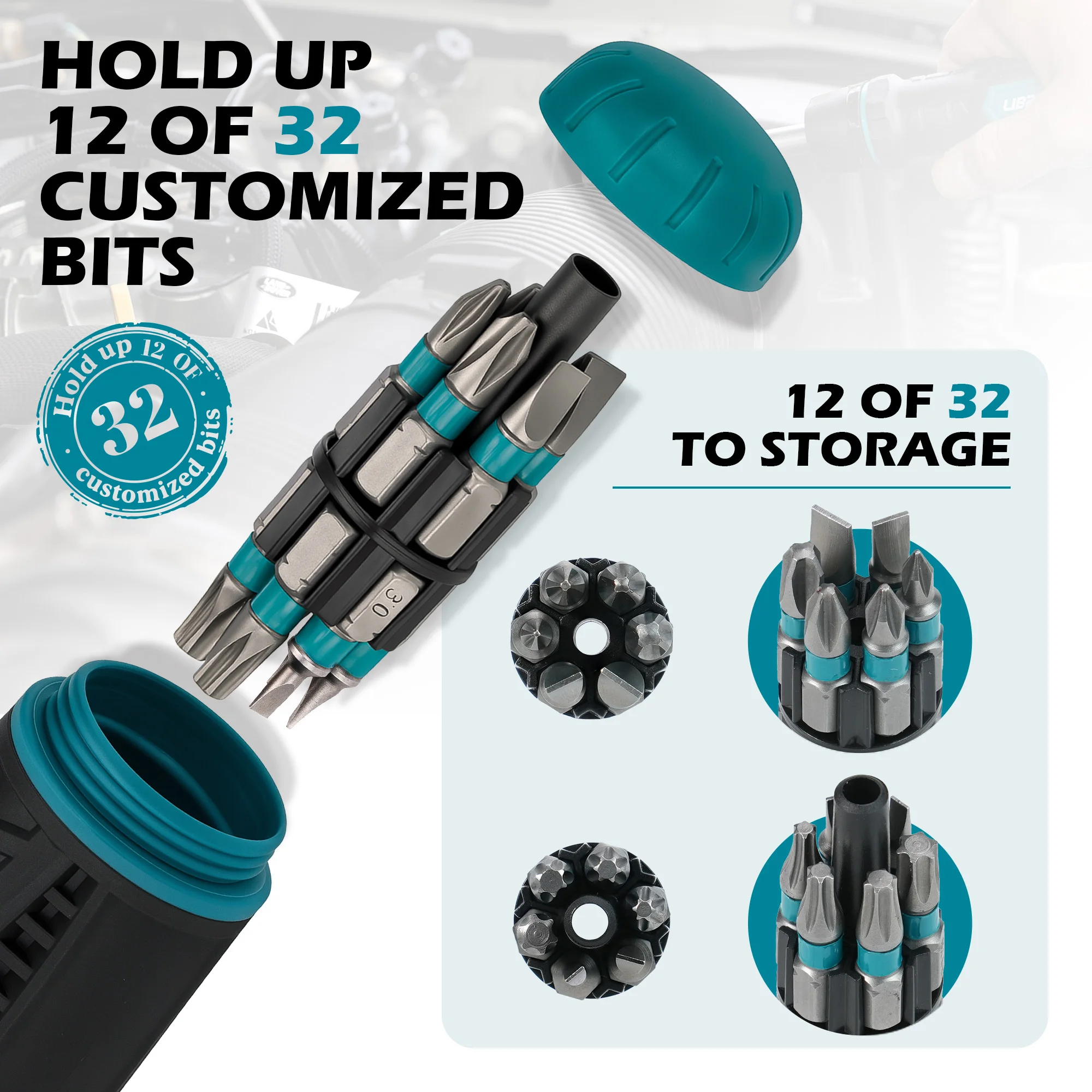 LIBRATON 33-in-1 Ratchet Screwdriver 1/4" Magnetic Screw Hand Tool Attachments Multi-bit Ratcheting Screwdriver Set for Auto DIY thumbnail 5