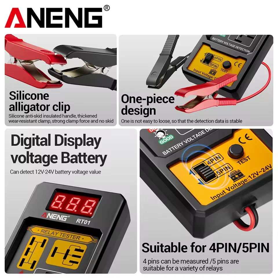 Car Relay Tester Voltage Tester ANENG RT01 Universal 11-25V Automotive Car Battery Check LED Indicator Light Relay Diagnostic thumbnail 3