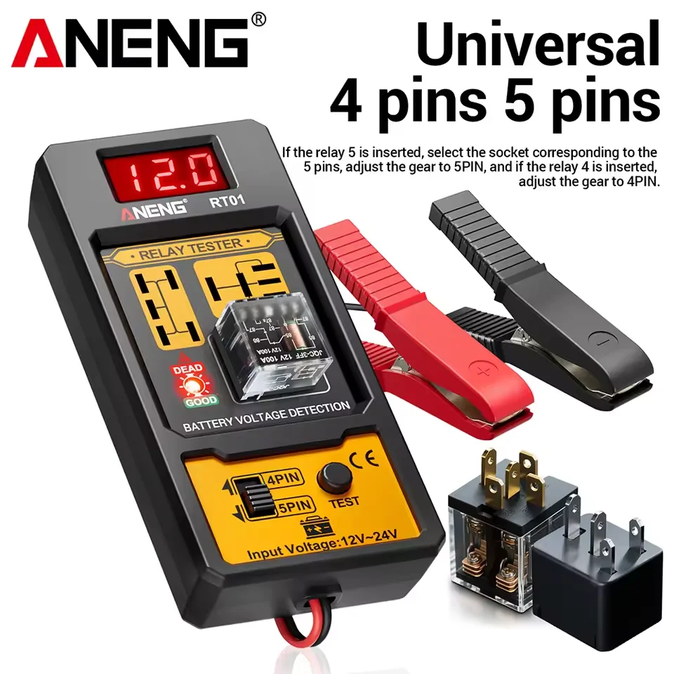 Car Relay Tester Voltage Tester ANENG RT01 Universal 11-25V Automotive Car Battery Check LED Indicator Light Relay Diagnostic thumbnail 5