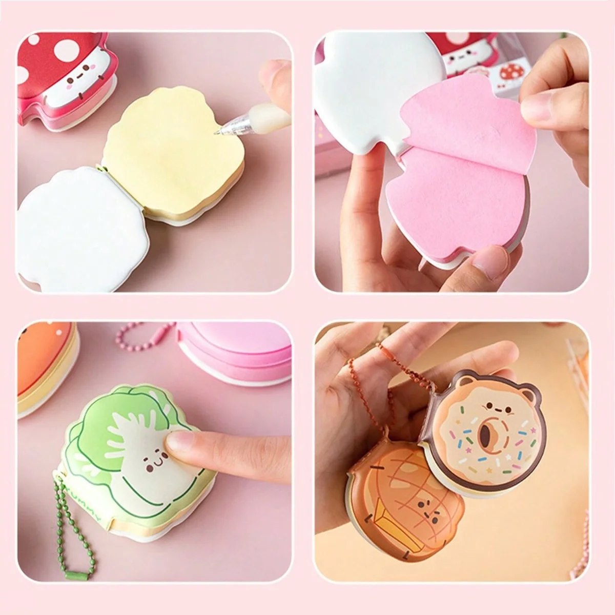 Cartoon Soft Silicone Cover Memo Pad Paper Sticky Notes Planner Sticker Dessert Game Series Notepad Office School Supplies 1Pcs thumbnail 6