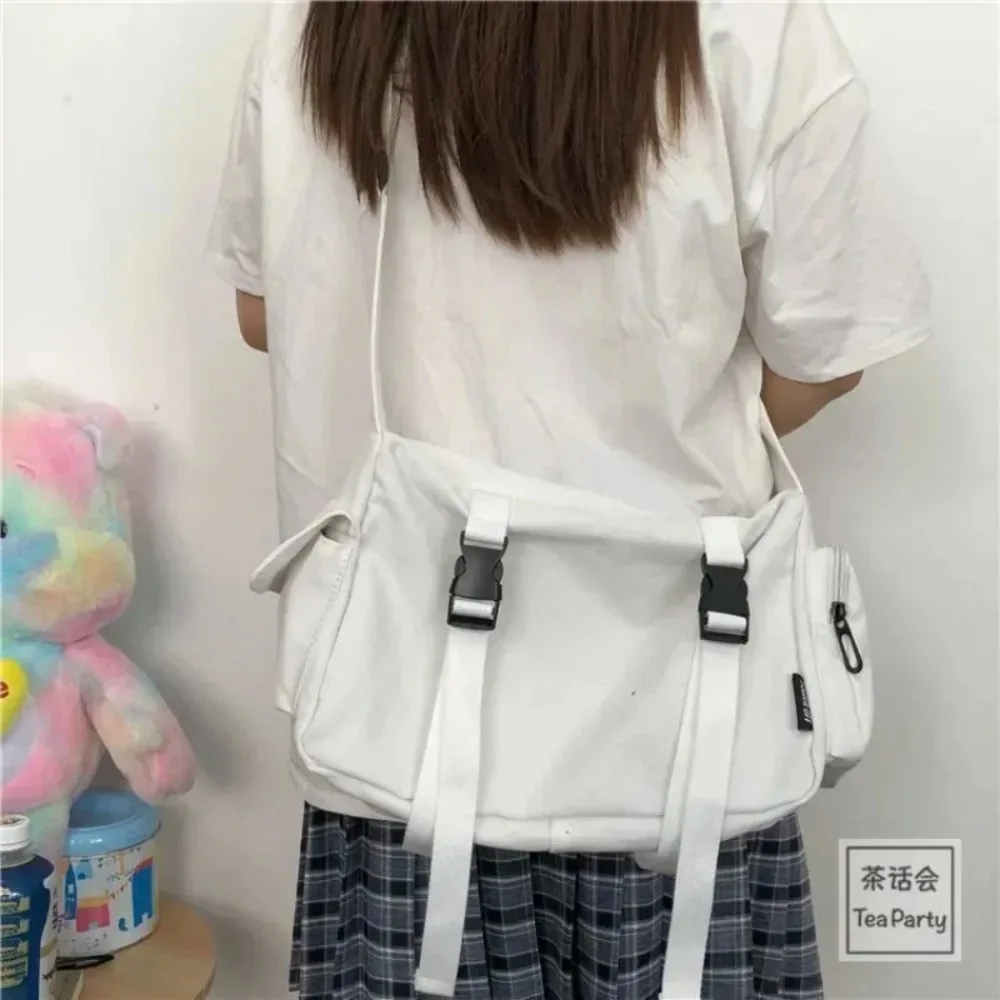 Canvas Crossbody Bags for Women Youth Men Fashion Casual Large Capacity Handbags Shoulder Bags Solid Color Ladies Messenger Bag thumbnail 3