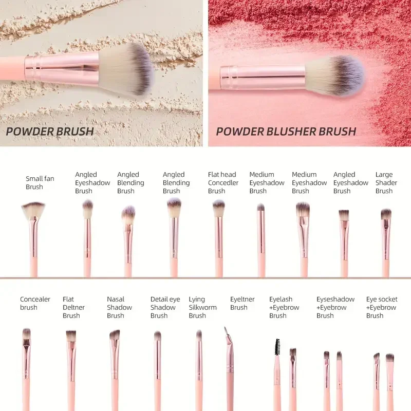 20/40 Pink Makeup kit Complete Makeup Brush Set, Big set includes Soft Brushes, Beauty Blender, Birthday Christmas New Year gift thumbnail 5