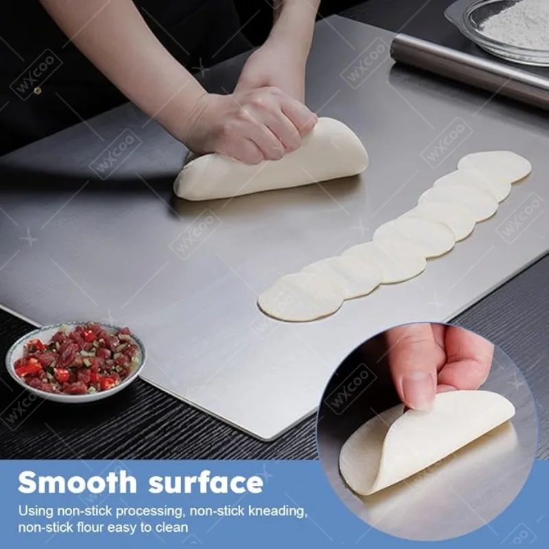 304 Stainless Steel Cutting Board Food Grade Chopping Boards Heavy Duty Kitchen Boards Anti-Slip Mat for Meat Vegetables Bread thumbnail 2