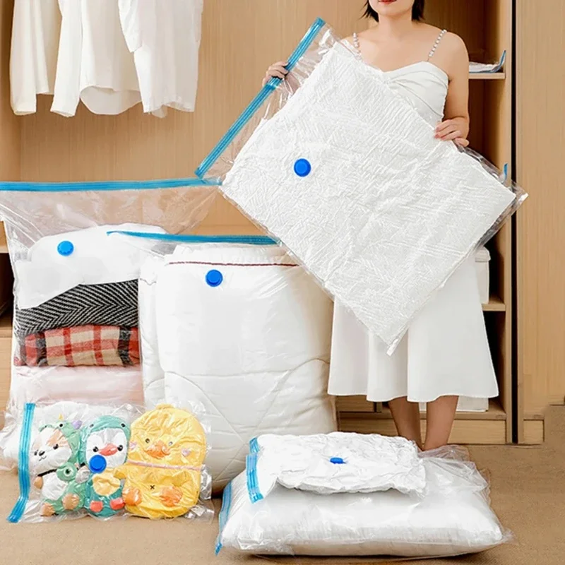 7 Sizes Reusable Vacuum Bags Electric Pump or Vacuum Compression Sealer Bag Mini Vacuum Sealer Machine for Clothes Organizer thumbnail 2