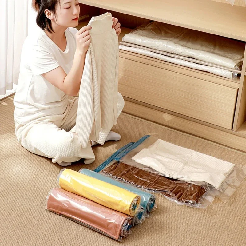 7 Sizes Reusable Vacuum Bags Electric Pump or Vacuum Compression Sealer Bag Mini Vacuum Sealer Machine for Clothes Organizer thumbnail 3