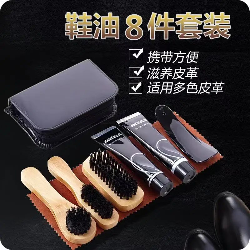 Professional Shoes Care kit Cleaner Set for Sneakers Leather Shoes Cleaning Polishing includes Shoehorn Shoe Polish Brush Cream thumbnail 2