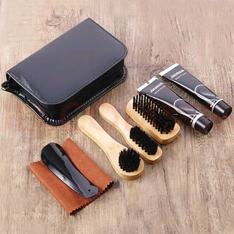Professional Shoes Care kit Cleaner Set for Sneakers Leather Shoes Cleaning Polishing includes Shoehorn Shoe Polish Brush Cream thumbnail 3