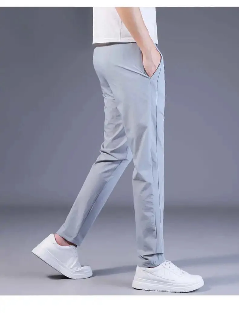 Summer Men Ice Silk Pants Straight Fit Large Size Multi Functional Comfortable Lightweight Quick Dry Sports Trousers thumbnail 3