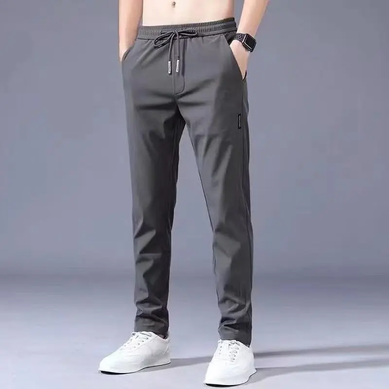Summer Men Ice Silk Pants Straight Fit Large Size Multi Functional Comfortable Lightweight Quick Dry Sports Trousers thumbnail 5