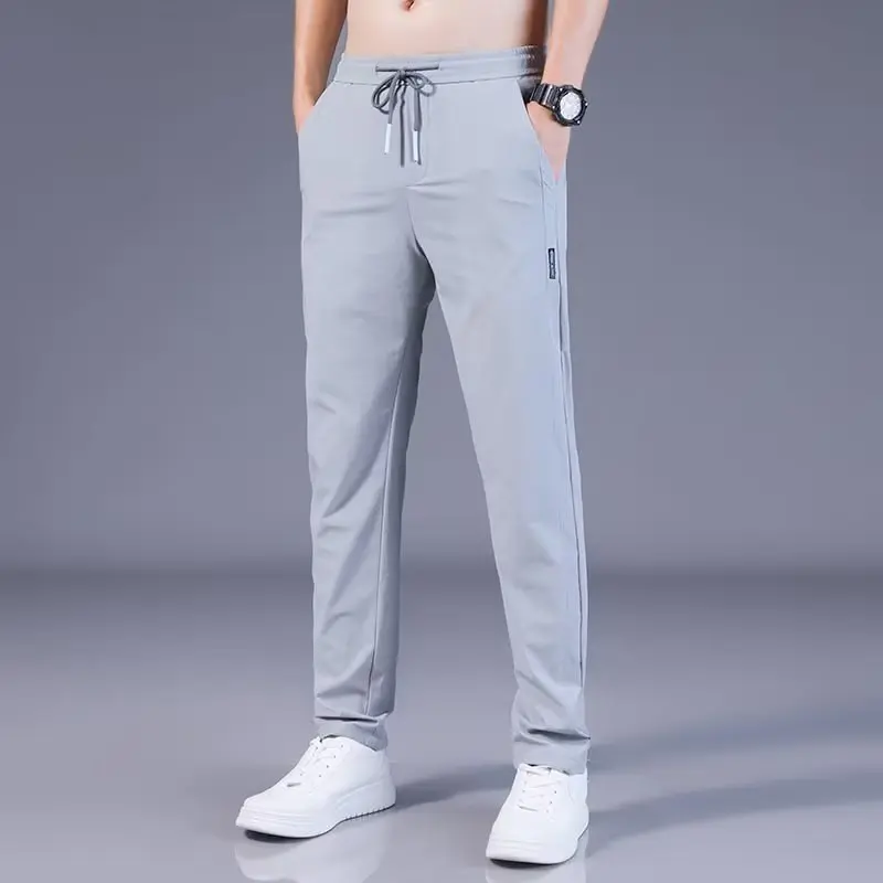 Summer Men Ice Silk Pants Straight Fit Large Size Multi Functional Comfortable Lightweight Quick Dry Sports Trousers thumbnail 6