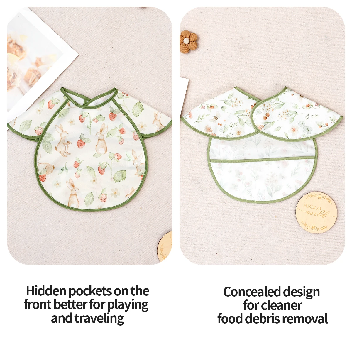 Kangobaby #My Soft Life# New Waterproof Baby Sleeveless Feeding Bib Fashion Full Body Cover thumbnail 2