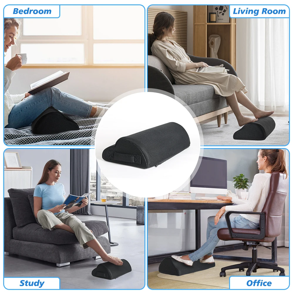 Memory Foam Office Foot Stool & Under Desk Footrest Leg Elevation Pillow for Gaming & Home Office thumbnail 3