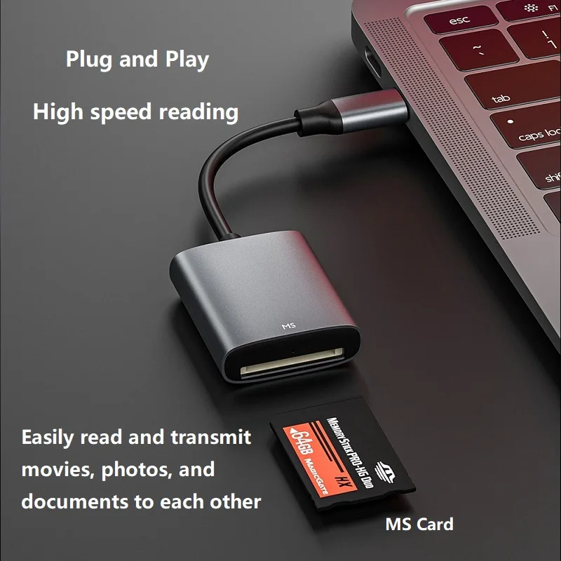 Memory Stick Pro Adapter For iPhone USB C Memory Stick Pro Duo Card Reader Adapter MS Card Reader Phone thumbnail 5