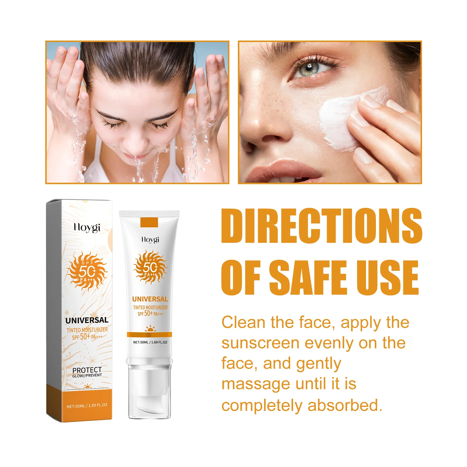 All in One Spf50 Sunscreen Brightening Foundation Cream Cover Anti UV Face Moisturizer Isolation Bleaching Sunscreen Lotion 50ml thumbnail 3