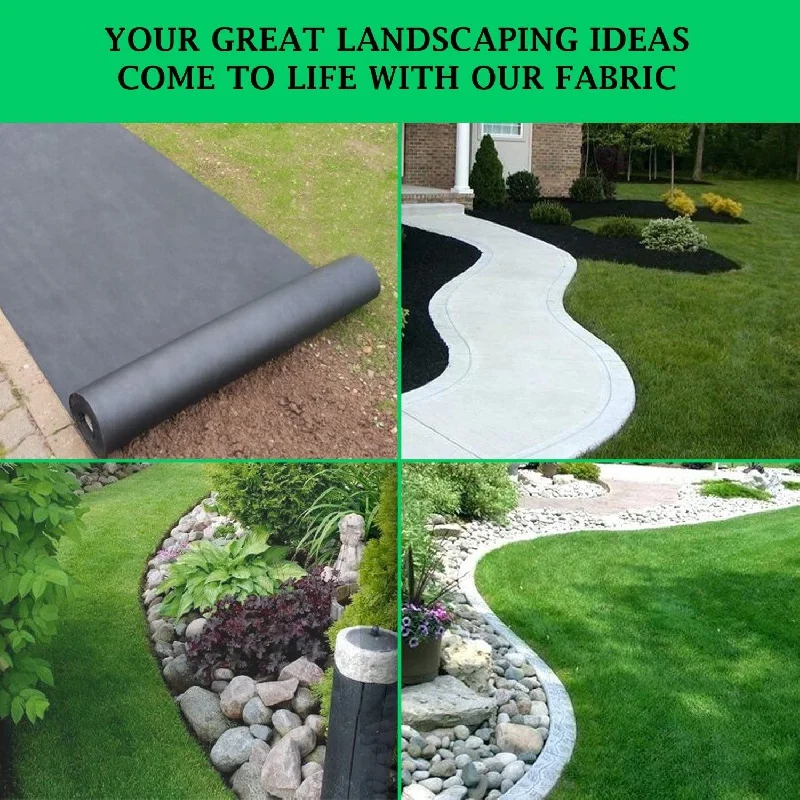 Garden Landscape Fabric Weed Barrier Heavy Duty Driveway Gardening Mat Polypropylene Ground Cover Flower Vegetable Raised Beds thumbnail 3