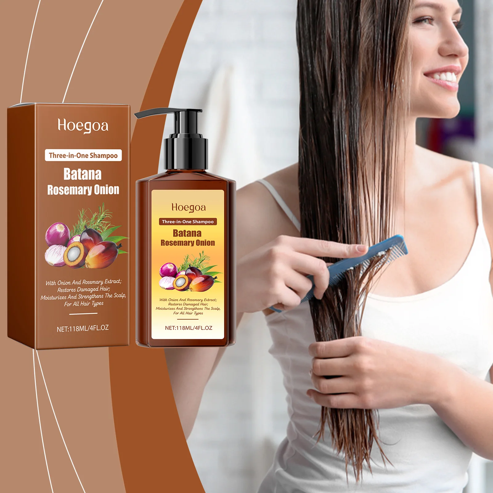 Batana Hair Growth Shampoo Nourish Hair Follicles Strengthen Root Smooth Frizzy Anti Hair Loss Treatment Thickening Hair Shampoo thumbnail 3
