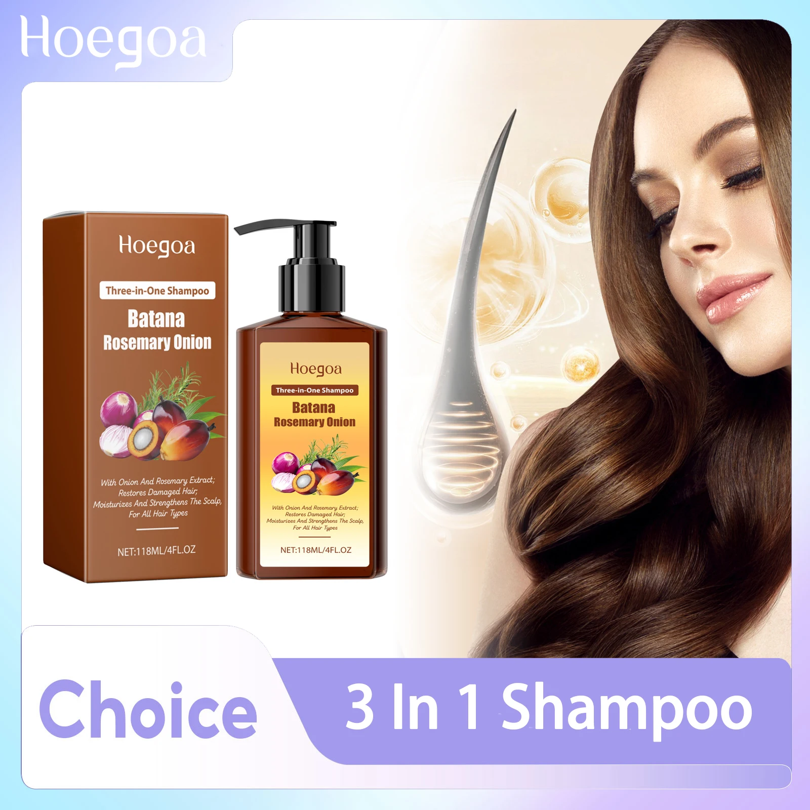 Batana Hair Growth Shampoo Nourish Hair Follicles Strengthen Root Smooth Frizzy Anti Hair Loss Treatment Thickening Hair Shampoo thumbnail 2