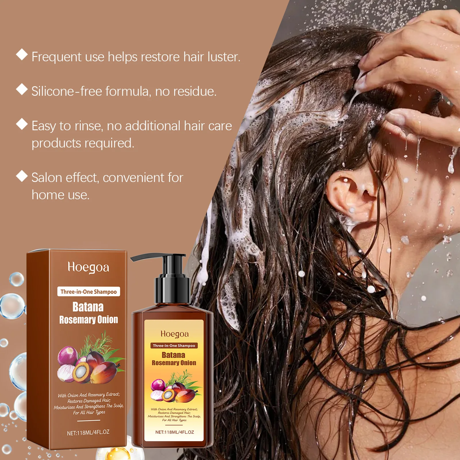 Batana Hair Growth Shampoo Nourish Hair Follicles Strengthen Root Smooth Frizzy Anti Hair Loss Treatment Thickening Hair Shampoo thumbnail 6