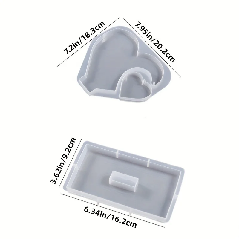 1 set of DIY heart-shaped photo display resin silicone casting mold, suitable for home wedding decorations and graduation souven thumbnail 4