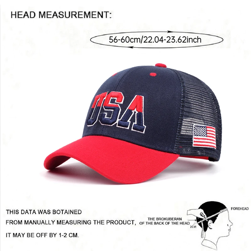 2025 Fashion New Net Hat USA Side American Flag Street Cycling Skateboarding Hat Street Dance Hip Hop Hat Sunshade Baseball Hat thumbnail 6
