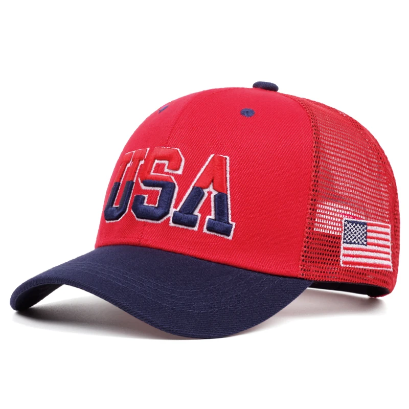2025 Fashion New Net Hat USA Side American Flag Street Cycling Skateboarding Hat Street Dance Hip Hop Hat Sunshade Baseball Hat thumbnail 3