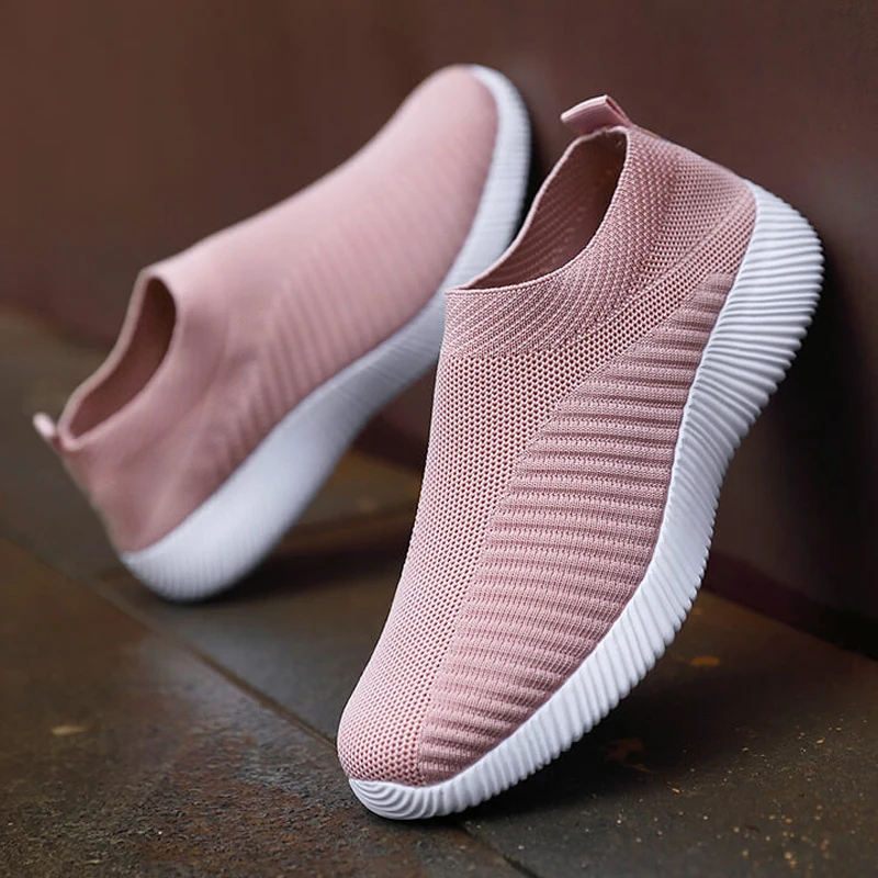New Pink Women Shoes Soft Sneakers Lightweight And Comfortable Women Slip On Lazy Loafers Walking Shoes For Women Size 36-42 thumbnail 2