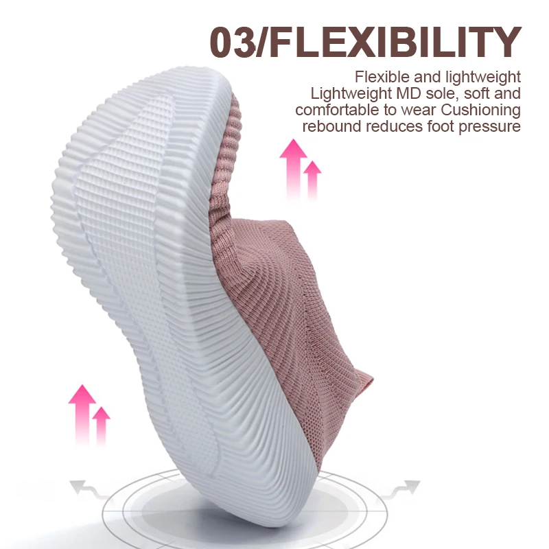 New Pink Women Shoes Soft Sneakers Lightweight And Comfortable Women Slip On Lazy Loafers Walking Shoes For Women Size 36-42 thumbnail 5