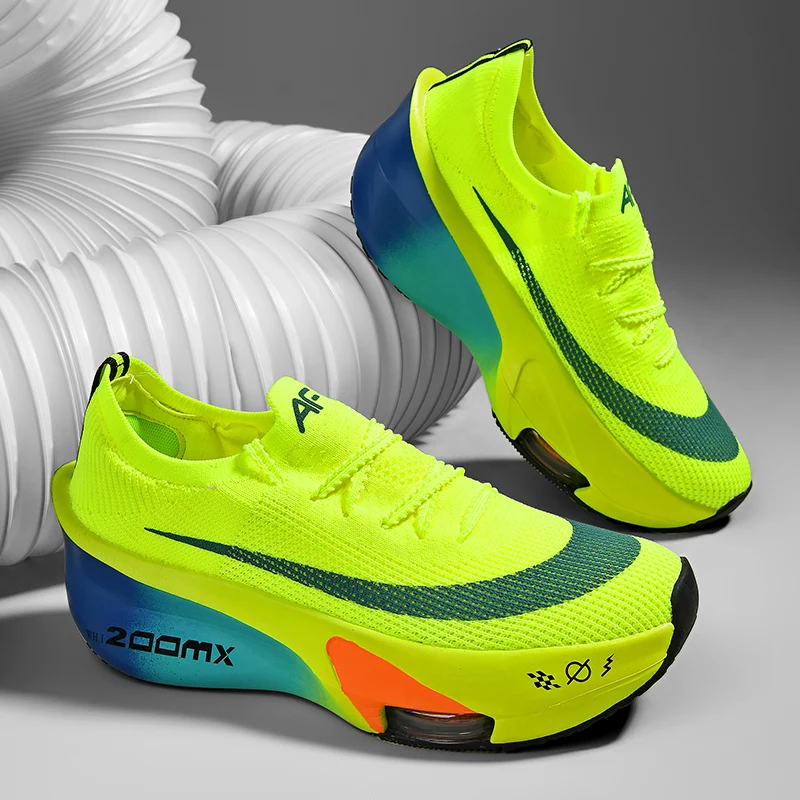 Men Running Shoes Anti Rollover Support Durable Sports Shoes Lightweight Anti Slip Women Professional Racing Running Shoes thumbnail 2
