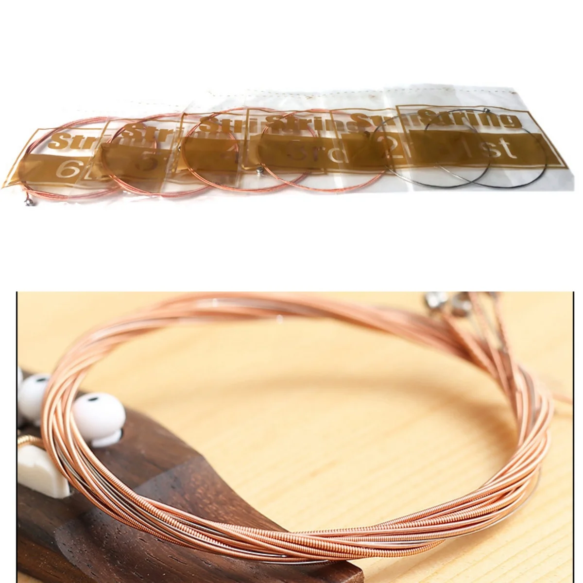 Miwayer 1 Set/6 String Acoustic Guitar String Stainless Steel,Coated Copper Alloy Wound,Quality Steel Core/for Folk Guitar Parts thumbnail 6