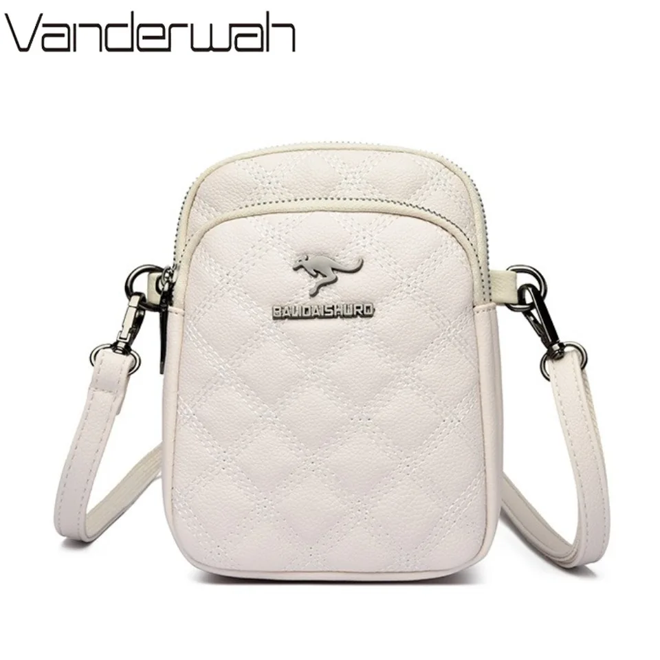 High-End Leather Shoulder Crossbody Phone Coin Wallet Bags for Women Mother 2025 Luxury Handbags Women Bags Designer 3 Layers