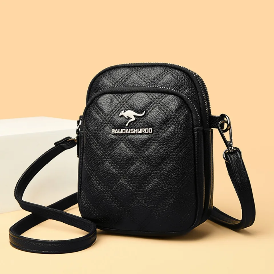 High-End Leather Shoulder Crossbody Phone Coin Wallet Bags for Women Mother 2025 Luxury Handbags Women Bags Designer 3 Layers thumbnail 2