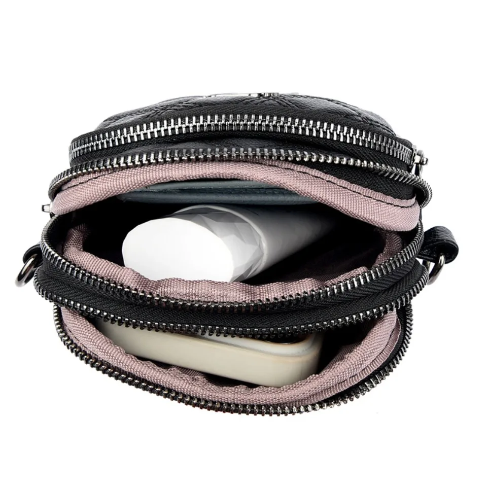 High-End Leather Shoulder Crossbody Phone Coin Wallet Bags for Women Mother 2025 Luxury Handbags Women Bags Designer 3 Layers thumbnail 6