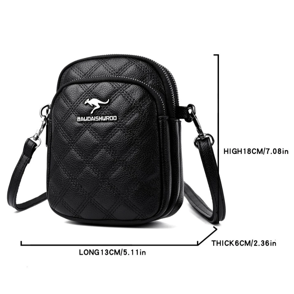 High-End Leather Shoulder Crossbody Phone Coin Wallet Bags for Women Mother 2025 Luxury Handbags Women Bags Designer 3 Layers thumbnail 5