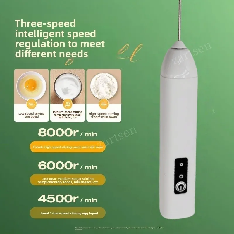 Wireless Milk Frother Electric Type-C Handheld Blender Stainless Steel Mini Coffee Maker Whisk Mixer For Coffee Cappuccino Cream thumbnail 4
